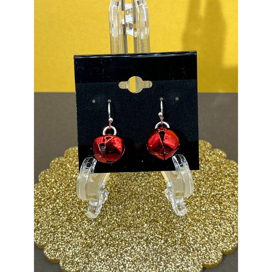 Red Christmas Jingle Bell Earrings