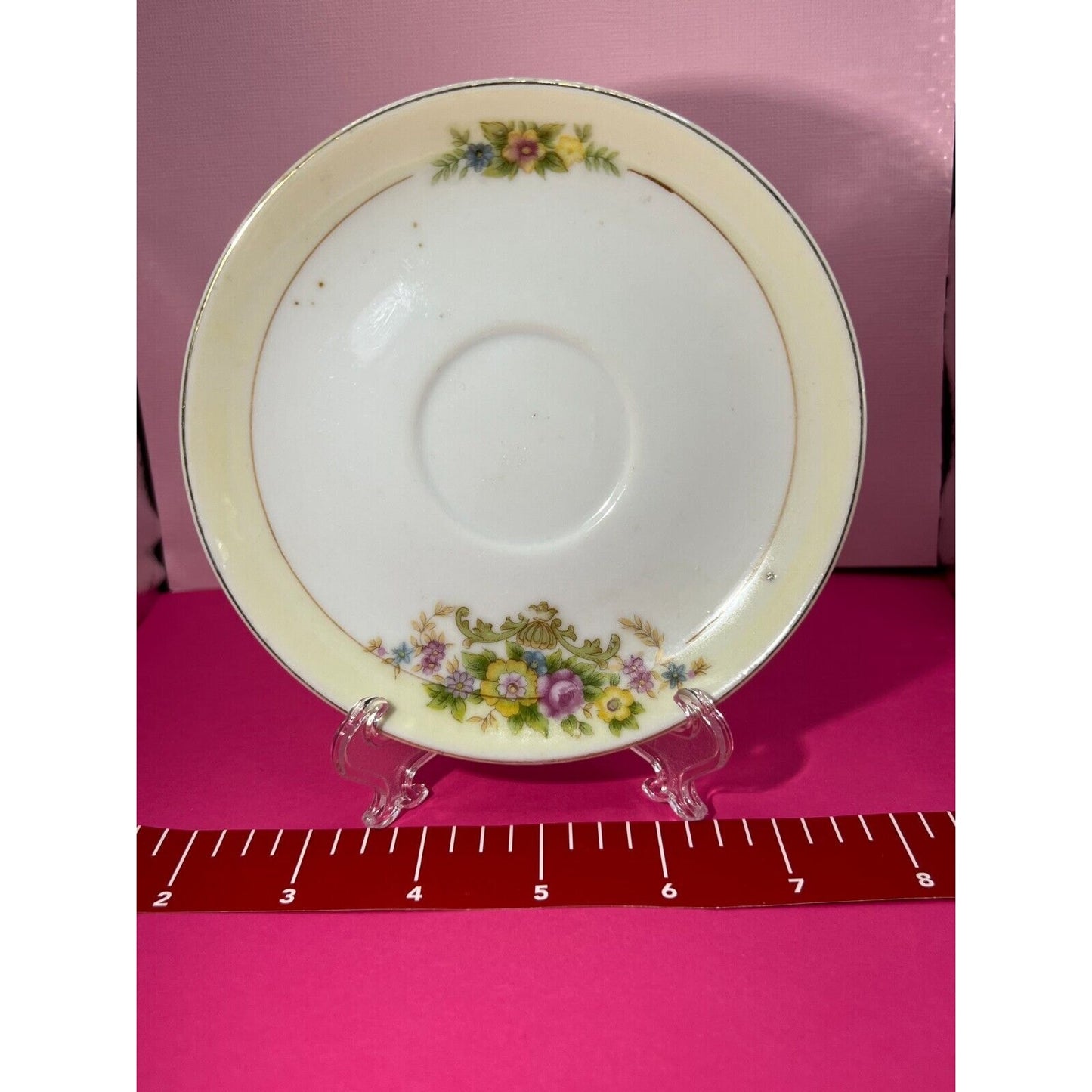 3 piece 5.5" Floral Saucers / Plates Made in Occupied Japan