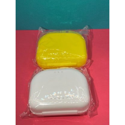 Retainer Case with Vent Holes 2pc White and Yellow Never Used