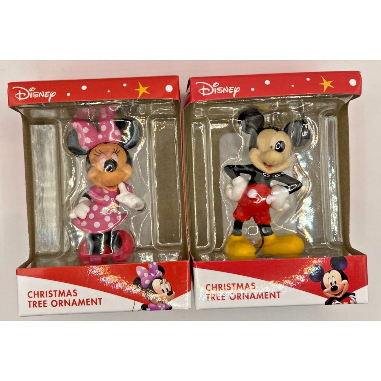 Disney Minnie & Mickey Mouse Christmas Tree Ornament Holiday Small 2.5"