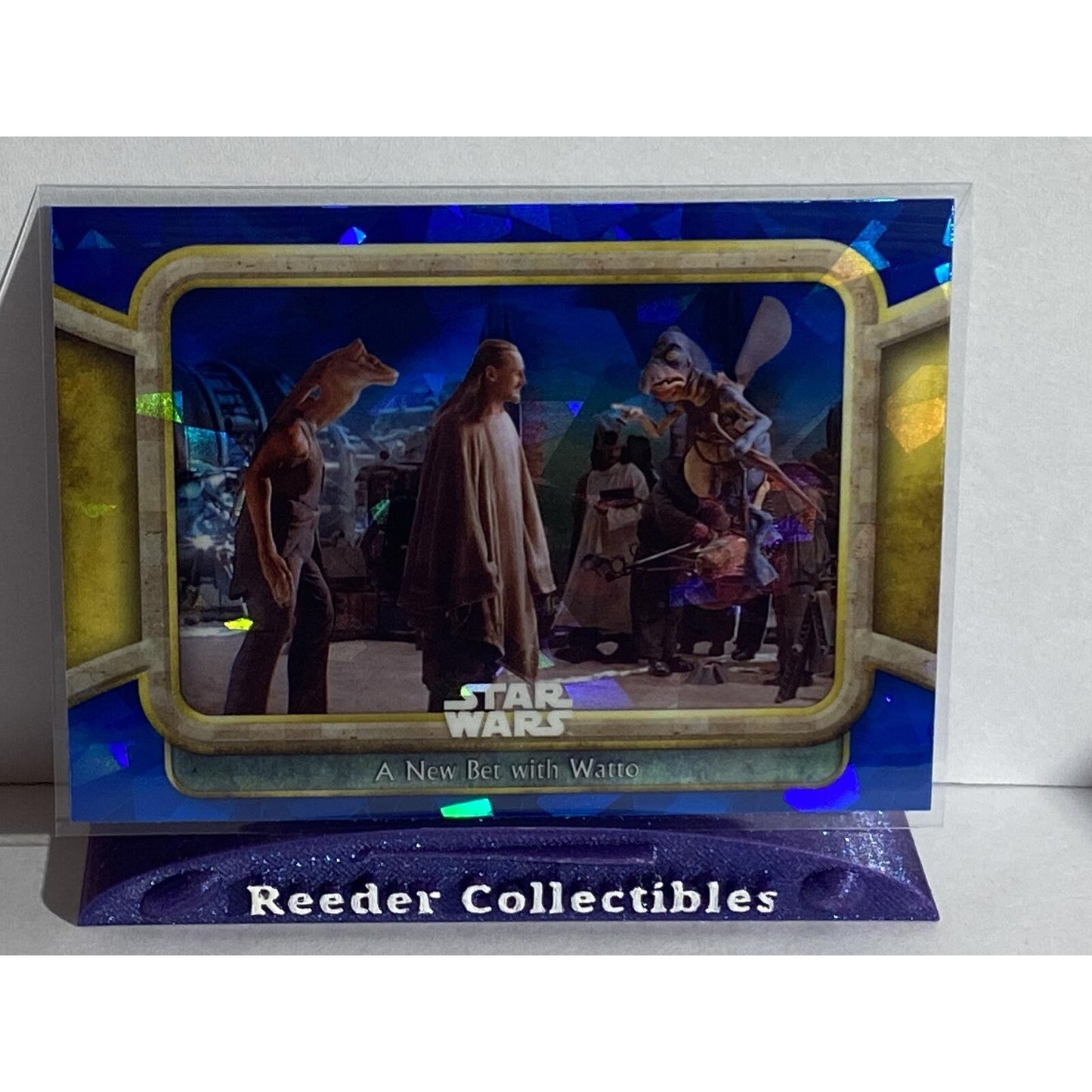 2024 Topps Chrome Sapphire Phantom Menace #46 Qui-Gon Jinn & Jar Jar