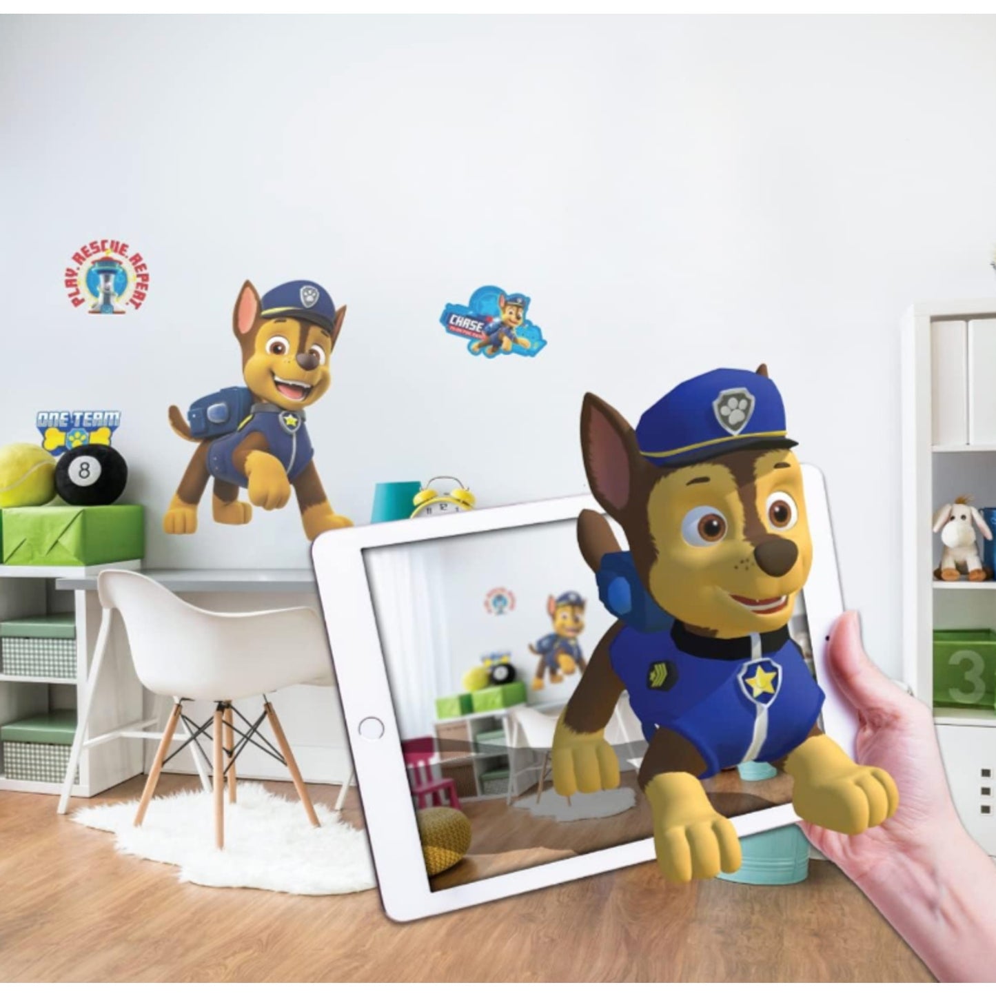 PAW PATROL Chase Wall Decal with FREE APP included 3D action!