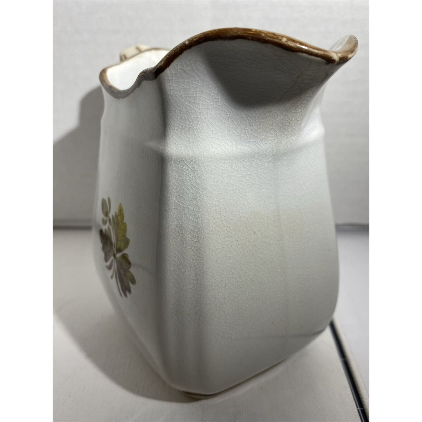 Vintage Alfred Meakin Royal Ironstone Tea Leaf Pattern Milk Pitcher Gold Trim