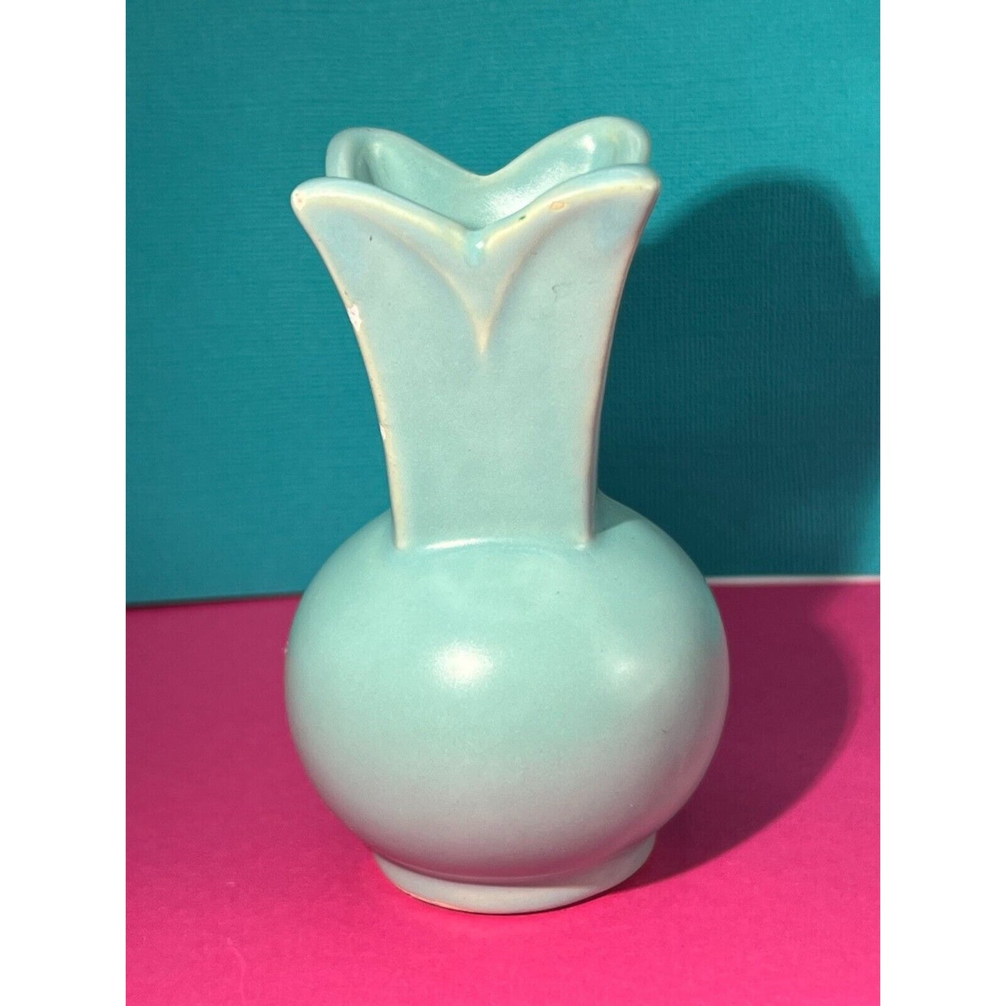 Tourquise Miniature Four Sided Vase 4.5 in