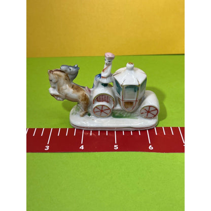 Miniature Horse Drawn Carriage Victorian Porcelain Vintage Occupied Japan