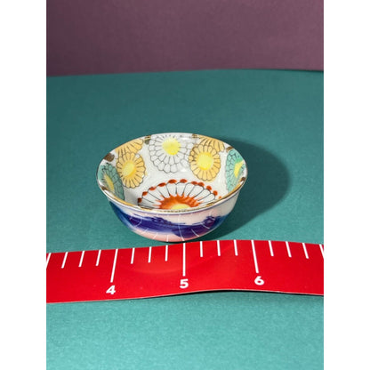 Vintage Hand Painted Miniature Bowl Sake Cup Occupied Japan 2.25" Diameter