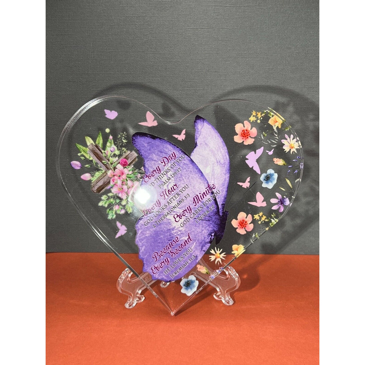 Heart Shaped Inspirational Religious Gift Acrylic
