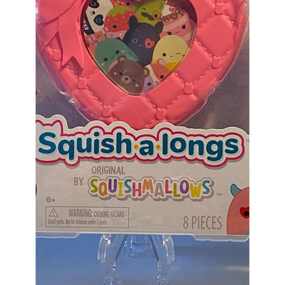 Original Squishmallows 4 Squish-a-longs + 3 Accessories + Pink Case