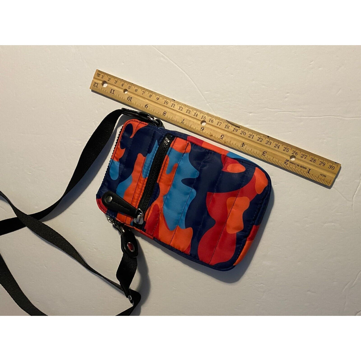 Sondra Roberts Squared Camo Red Blue Cross Body