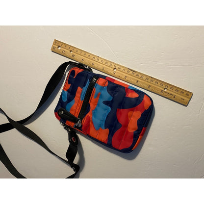 Sondra Roberts Squared Camo Red Blue Cross Body