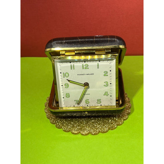 Phinney-Walker travel alarm clock Made in Germany Missing nut