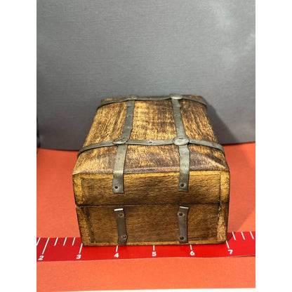 Wooden Treasure Chest Trinket Box 4"x 6" x 2.5"