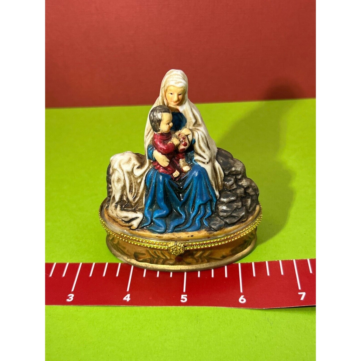 Vintage Porcelain Nativity Trinket Box Trinity Broadcast Network