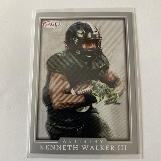 Kenneth Walker III 2022 Sage Artistry Silver Michigan State Seattle Seahawks