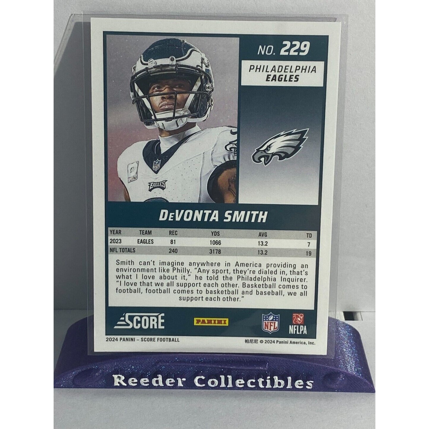 2024 PANINI SCORE FOOTBALL Ellipse DEVONTA SMITH /299 - EAGLES #229