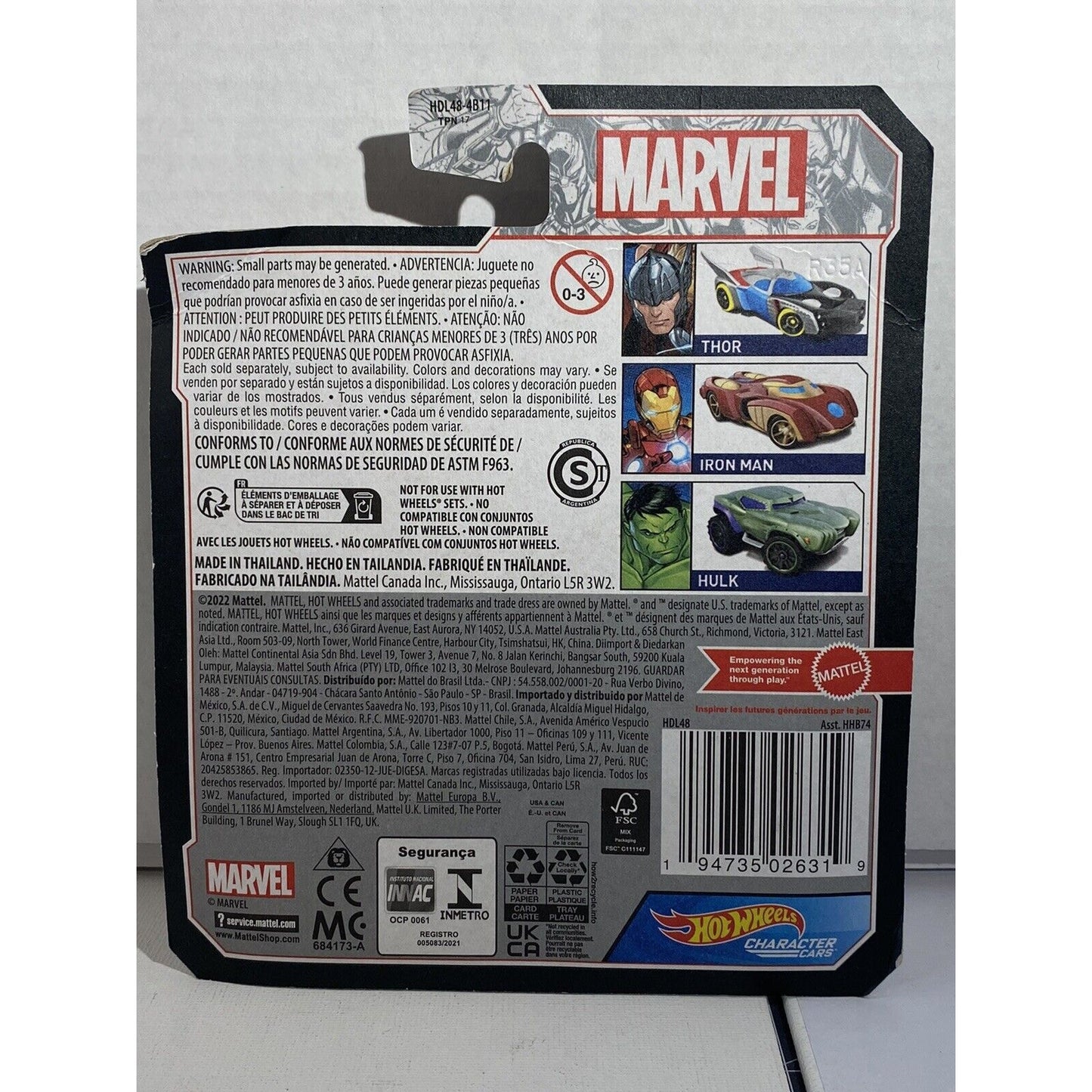 Hot Wheels Marvel Thor Comic Version Character Car New 2022 release