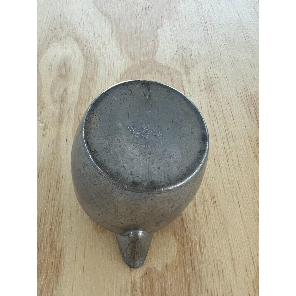 Old Colonial Vintage Pewter Creamer Pitcher Ornate Handle