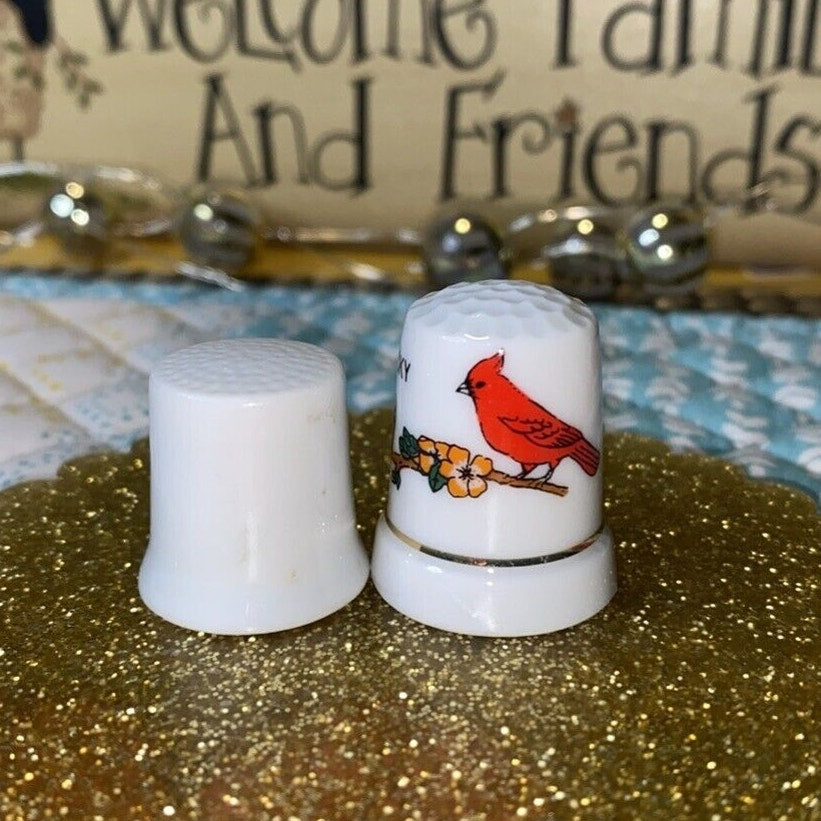 Kentucky Cardinal Thimbles Lot Of Two Vintage