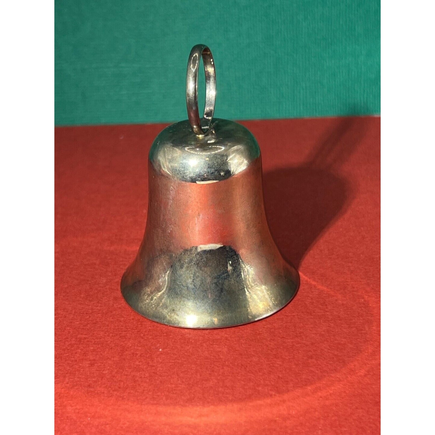 Vintage Silver Bell with loop 2.5 inch by 2 inch