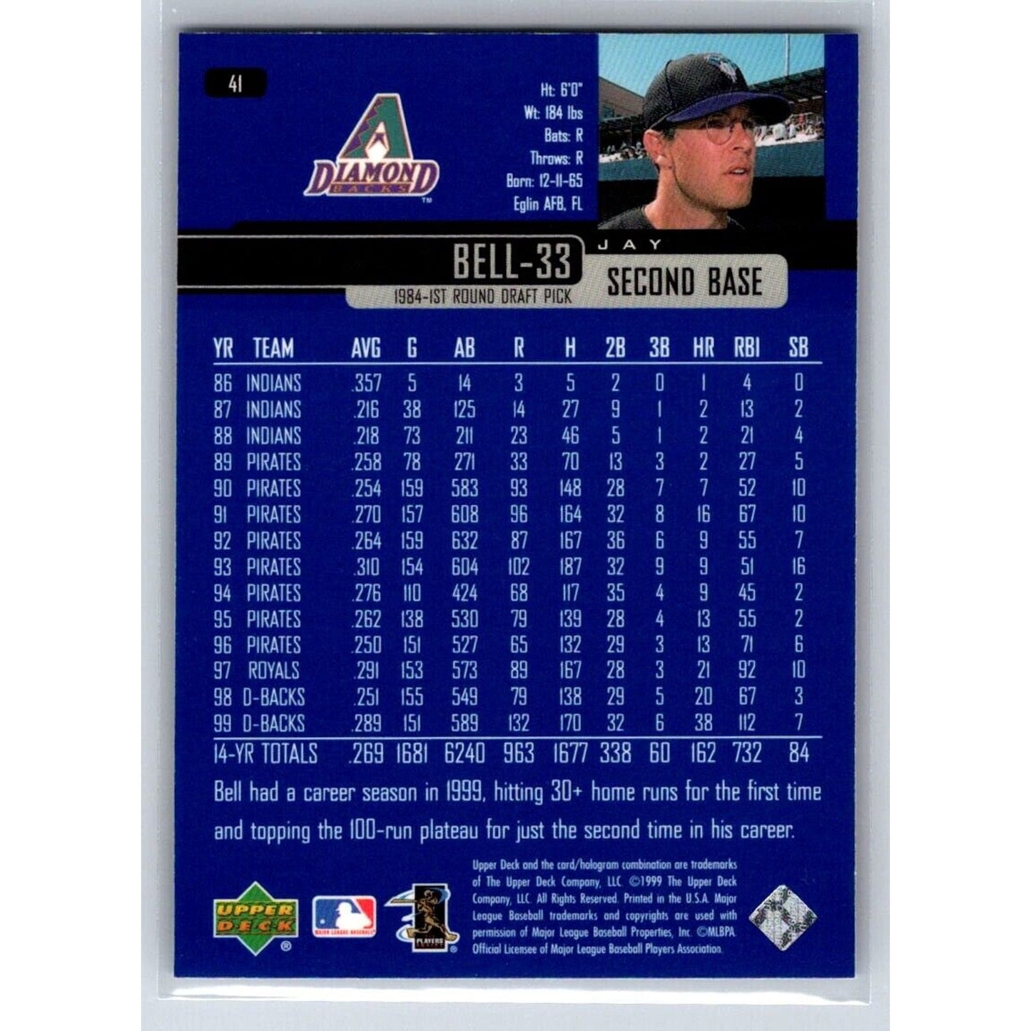 2000 Upper Deck #41 Jay Bell Arizona Diamondbacks