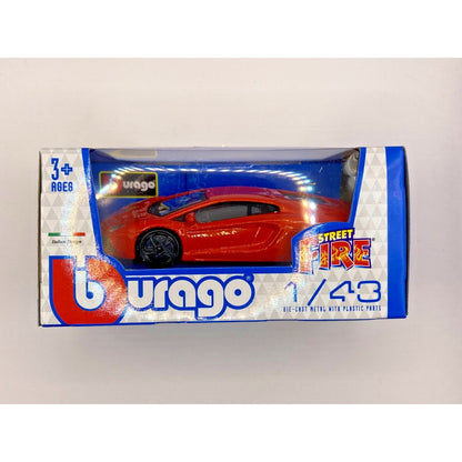 Lamborghini Aventador 1:43 BURAGO Street Fire Orange Vehicle Car - New