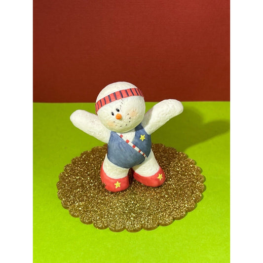 Snowonders Tumblina Gymnast Snowman Figurine Sarah's Attic At Play 2001 vtg 9338