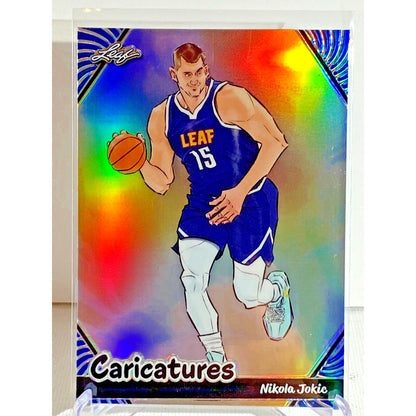 NIKOLA JOKIC Holo 2024 Leaf Caricatures #C-08 Anime Blue Refractor /75 NUGGETS