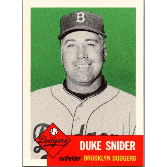 1991 Topps Archives 1953 #327 Duke Snider Brooklyn Dodgers