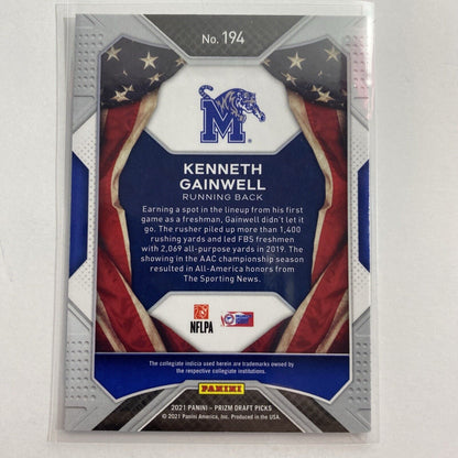 Kenneth Gainwell #194 All-Americans 2021 Panini Prizm Draft Picks Memphis