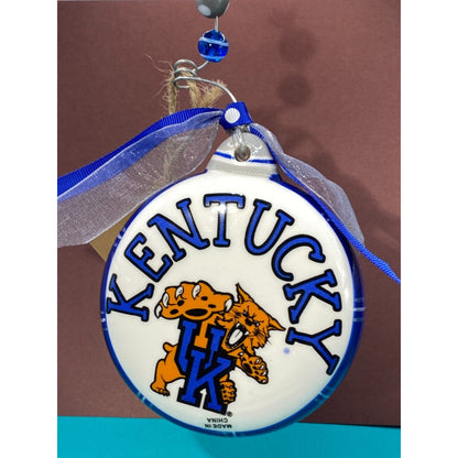 Wildcat University Of Kentucky Go Big Blue Glass Christmas Ornament Glory Haus