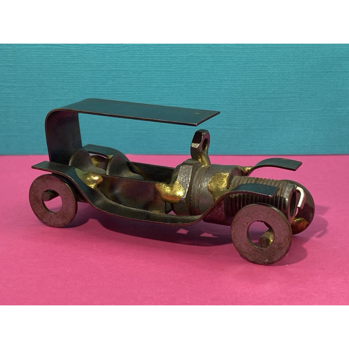 Vintage Spark Plug Automobile Metal Toy 4 Inch Car Collectible
