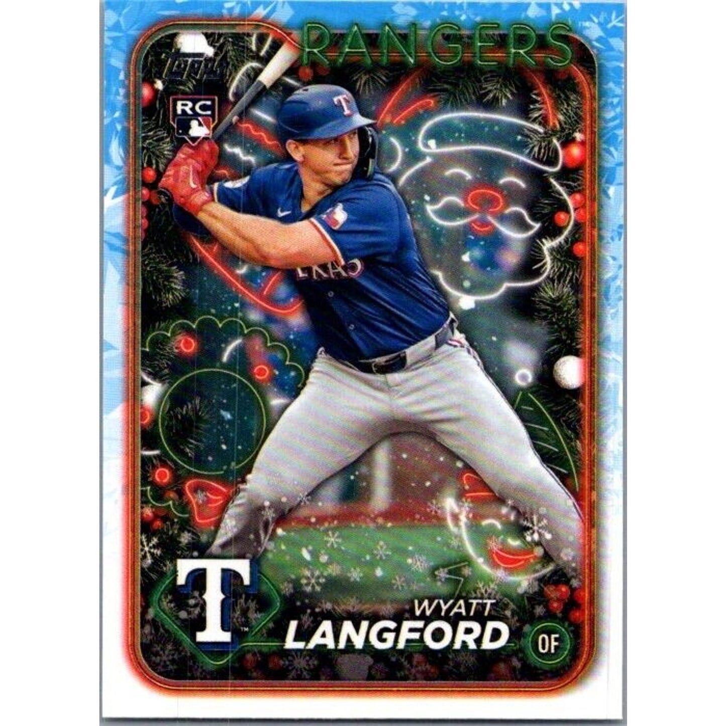 2024 Topps Holiday #H113 Wyatt Langford Texas Rangers Rookie RC