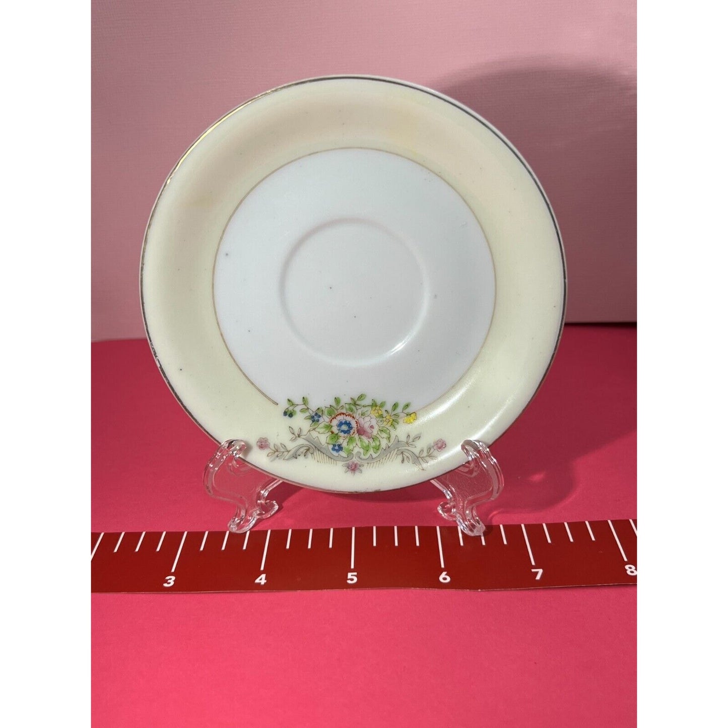 4 piece lot 3x 4.5" & 1 x 5.25" Floral Saucers / Plates Made in Occupied Japan