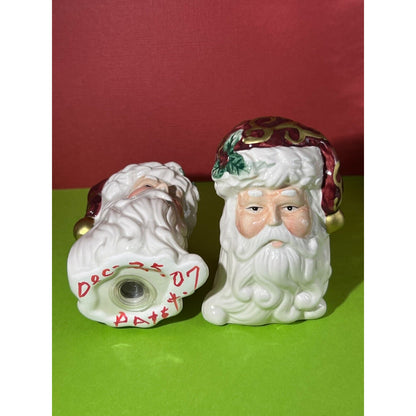 Santa Claus Face Old English Salt & Pepper Shakers Vintage