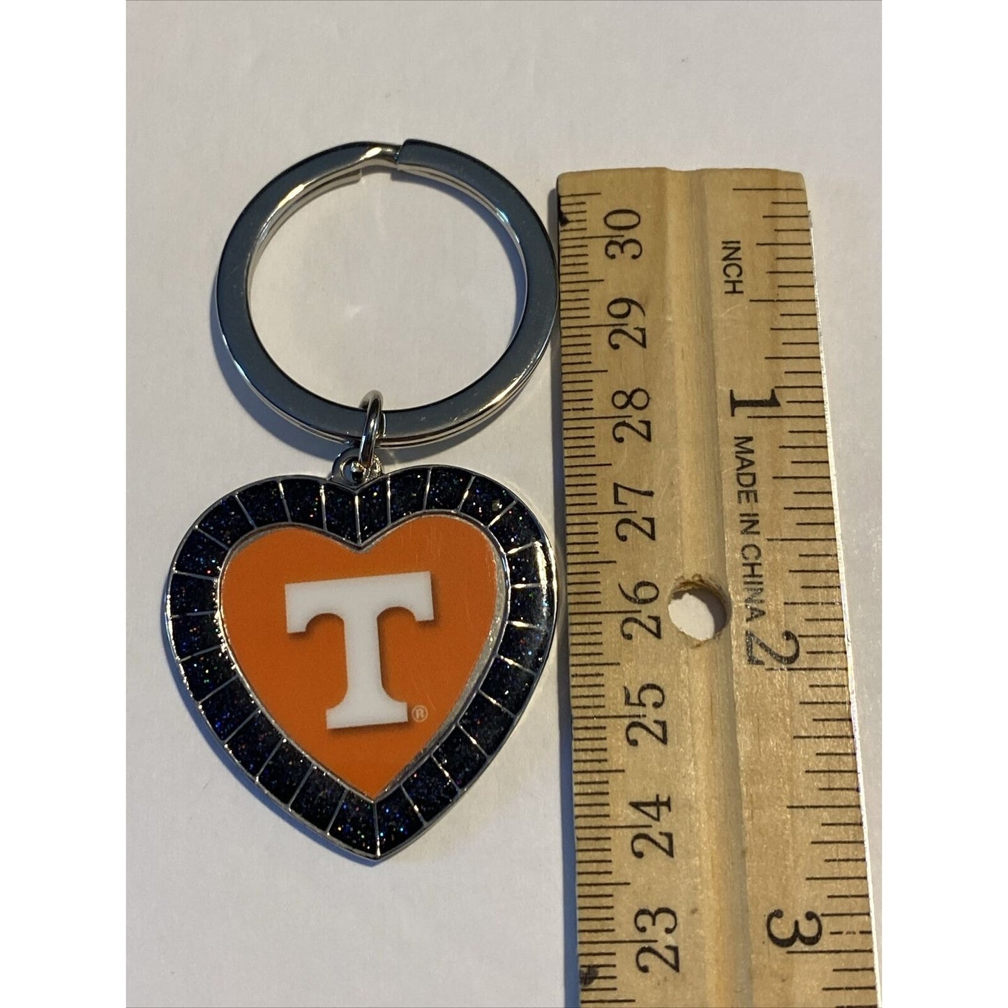 Tennessee Volunteers Keychain Color Rhinestone Heart Decal Emblem UT