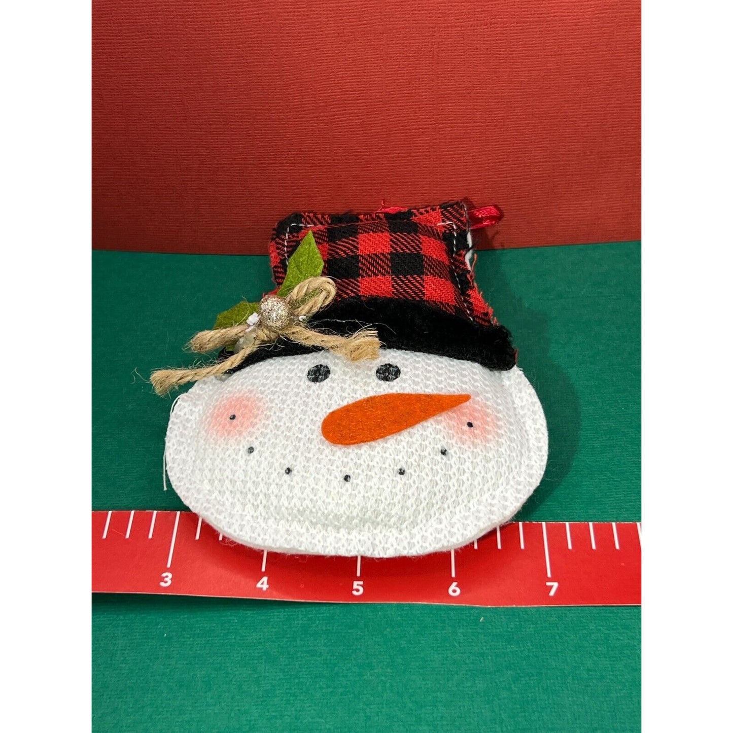 Snowman Christmas Ornament Cloth Sewn Poly-Fil