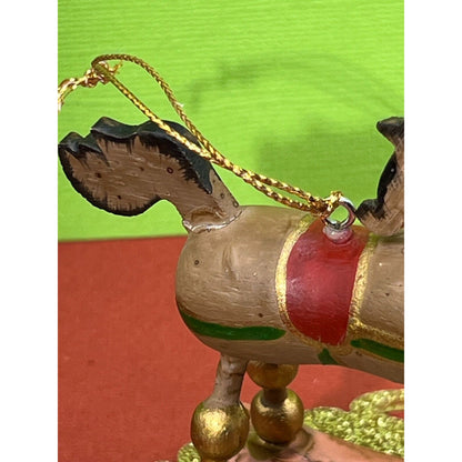 Rocking Horse Ornament Wooden Tail has been repaired See Photos