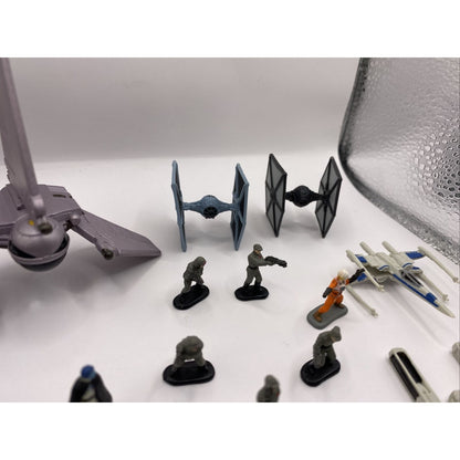 Star Wars Mini Figure Lot of 20 Figurines Tie Fighter X Wing Etc Hasbro