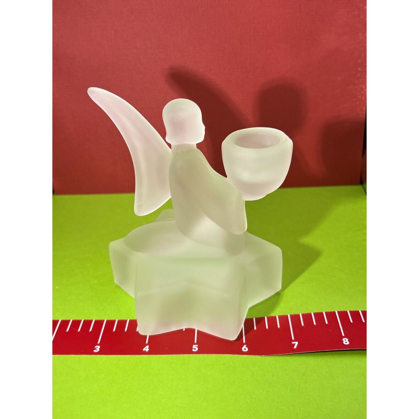 1980's Le Smith Frosted Glass Angels Pair of 2