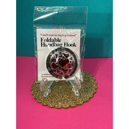 Folding Handbag Purse Hanger Red Stone New in Package