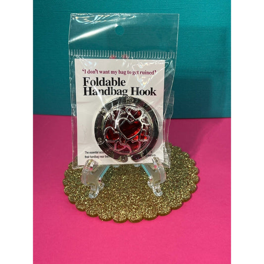 Folding Handbag Purse Hanger Red Stone New in Package