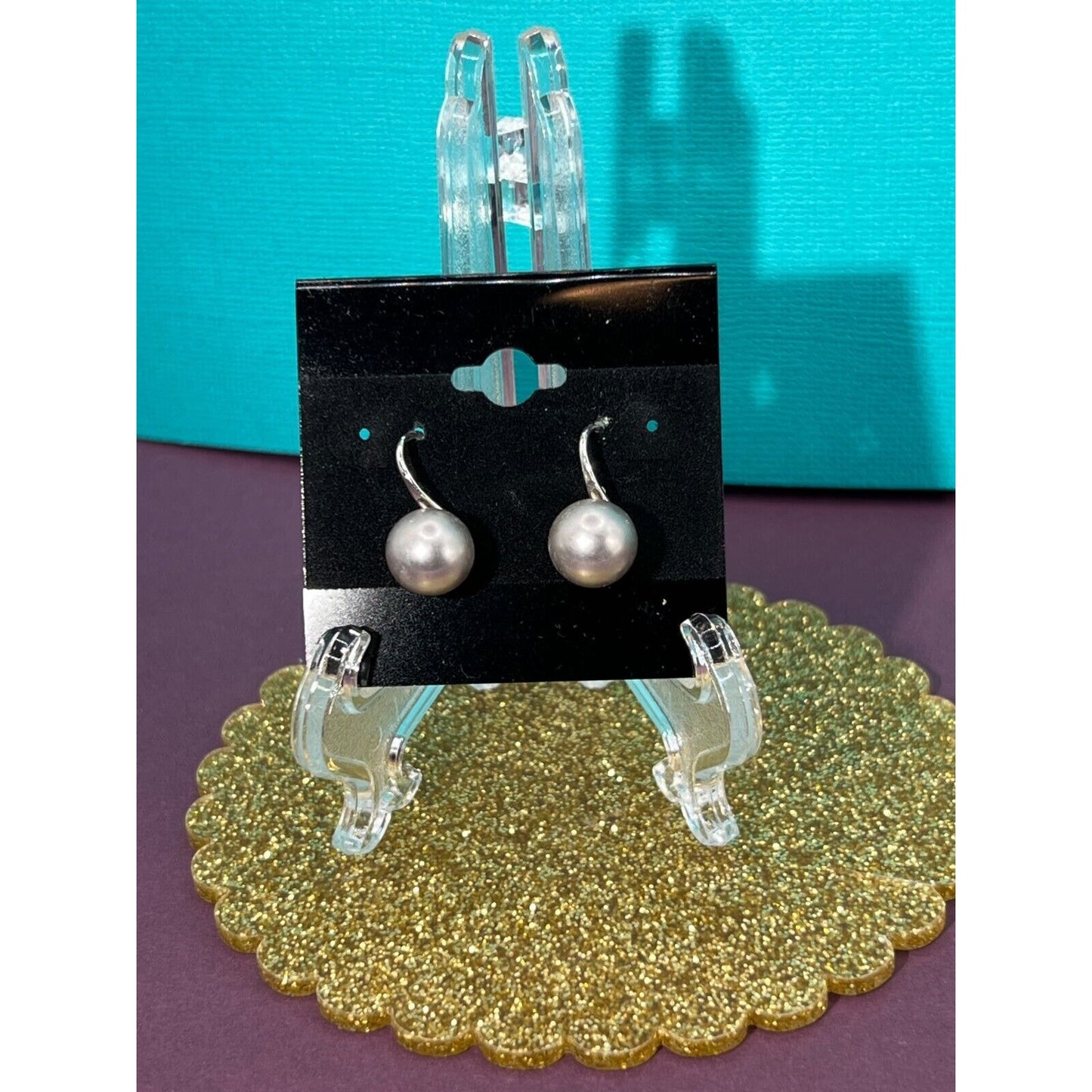 Silver Pearl Dangle Earring Set Estate Sale Jewelry