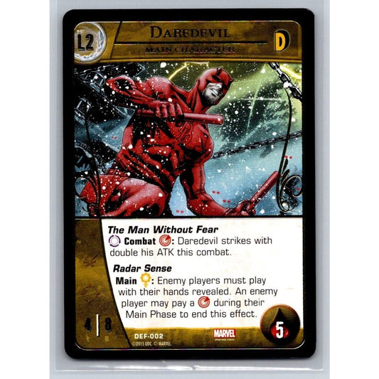 Daredevil 2015 Upper Deck VS System Marvel PCG Gold Foil Rare #DEF-002