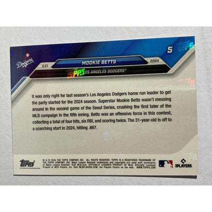 Mookie Betts - 2024 MLB TOPPS NOW® Card 5 - PR: 1209