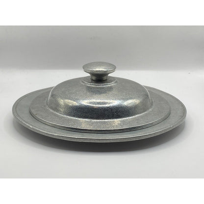 International Pewter Covered Dish 6 1/2" Diameter Vintage