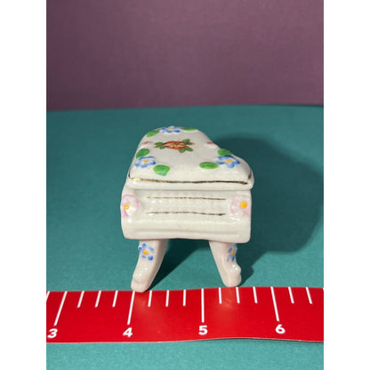 Miniature Piano Occupied Japan Vintage Porcelain Trinket Box