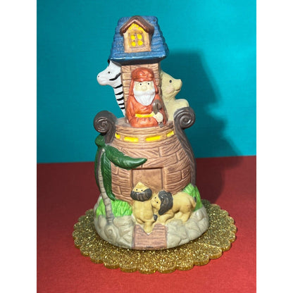 Noah's Ark Ceramic Bell 5" tall 3" base