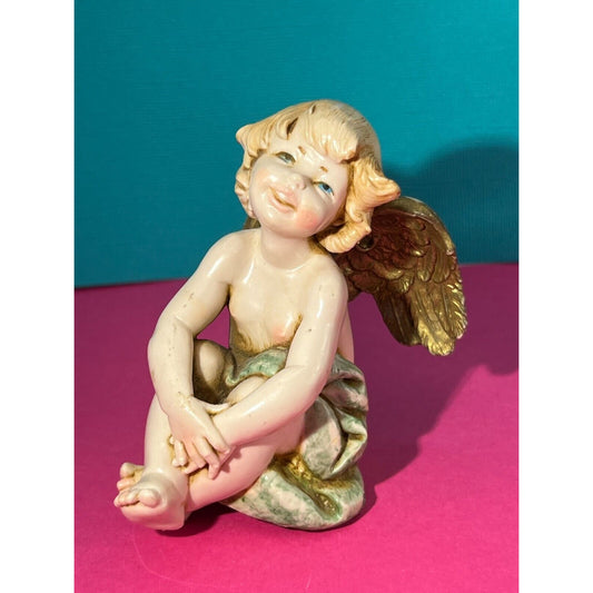 Fontanini Simonetti 1994 Smiling Sitting Cherub Angel Figurine DEP Italy #976