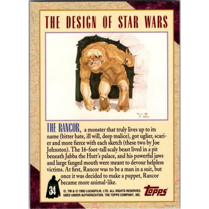 1993 Star Wars Galaxy #34 The Rancor Design of Star Wars