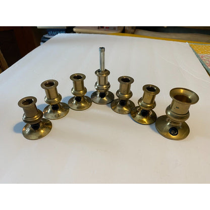 Lot of 7 Brass Candle Bases For Electric Candles (Bases only no electrical parts